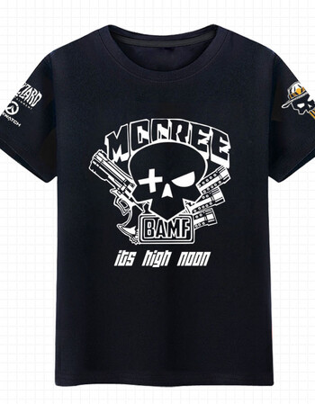 守望先锋麦克雷夏季男女t恤男士游戏人物周边圆领短袖t恤潮酷图案