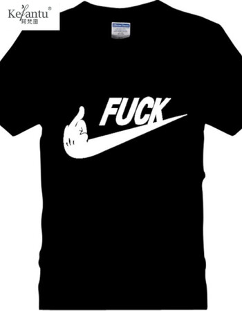 珂梵图新款屌丝暴走t恤男短袖fuckt恤个性恶搞衣服t恤男漫画 黑色 xs