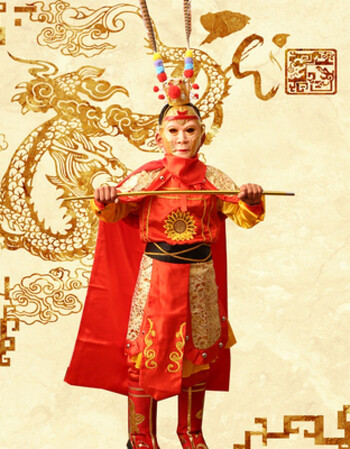 阿坡饵孙悟空演出服美猴王服装齐天大圣套装西游记道具披风 简易版