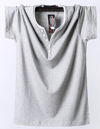 2018夏季新款男士加肥加大号码短袖宽松汗衫肥佬纯棉t恤打底衫潮 灰色