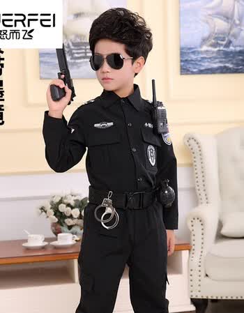 小军装男小警察套装幼儿园时装秀服特种兵装备特警武警服小警察军装