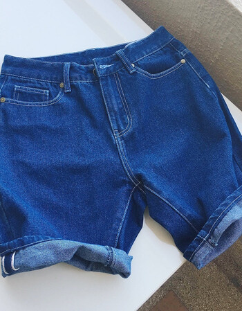 牛仔短裤三分裤 超短中裤原宿潮流时尚休闲男夏天3分裤子青年 深蓝色