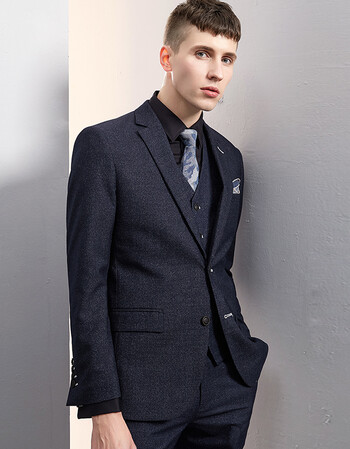 BUSYCON 西服套装男西装男套装新品男正装定制修身休闲三件套新郎结婚礼服 