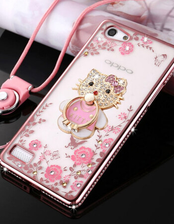 oppoa33手机壳oppoa33m挂绳保护硅胶套a33t防摔全包软壳a33m女款 玫边
