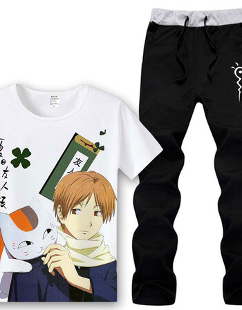 威游夏目友人帐短袖套装猫咪老师动漫周边男女班服 6#长裤套 s衣m裤