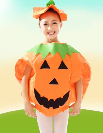 万圣节服装环保服装时装秀幼儿园水果服造型装扮演出服南瓜服 南瓜