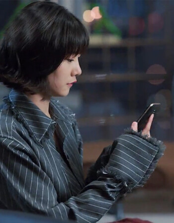 老男孩叶子郭姝彤明星同款条纹流苏衬衫 高腰直筒长裤套装两件套 衬衫