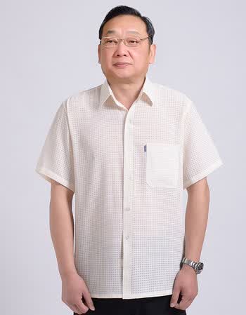 爸爸夏装新款中老年衬衫男短袖宽松老头爷爷装半袖衬衣老年人衣服