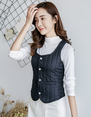 女装棉马甲女短款修身棉背心坎肩学生女生秋冬女式保暖打底贴身小马夹