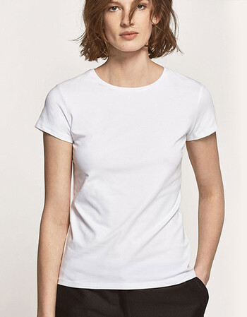 夏尔维纳韩范纯白色t恤女短袖修身简约百搭显瘦圆领纯棉内搭打底衫