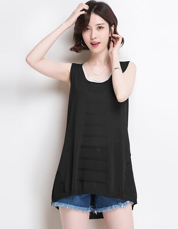 樱姗夏装2018新款吊带背心女夏天衣服冰丝针织衫无袖上衣中长款外穿薄