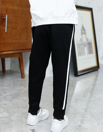 童裤女童春夏装黑色条纹休闲裤儿童运动裤子女大童小学生宽松长裤