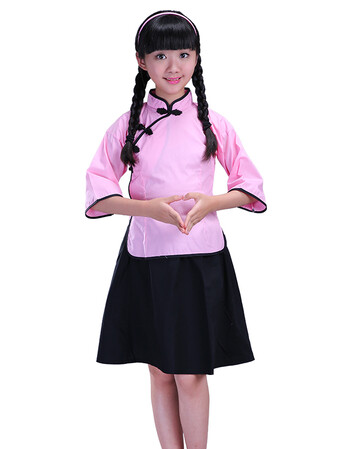 儿童民国服装女童五四青年装学生中山装古装合唱服毕业班服演出服