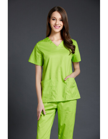 洗手衣欧美男女装短袖洗手衣套装口腔整形美容医院刷手服手术衣 绿色