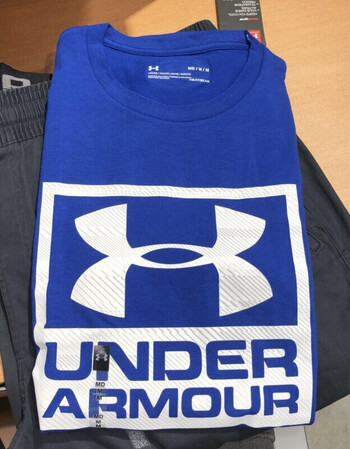 男款 夏季运动休闲短袖 棉质t恤 蓝色(方块标) 美码xl(现货)