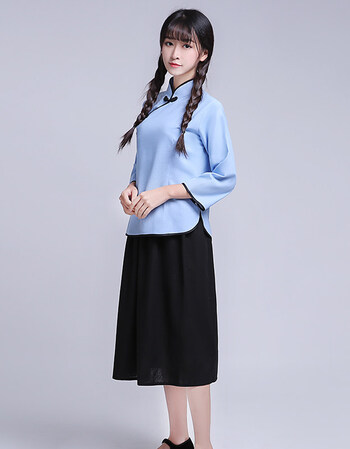 2018夏季新款新品民国学生装民国服装女五四青年装经典学生装班服毕业