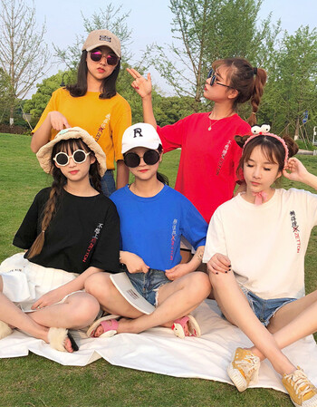 珂梵图闺蜜装刺绣趣味t恤多人三人姐妹装夏新款韩版潮bf学院ulzzang