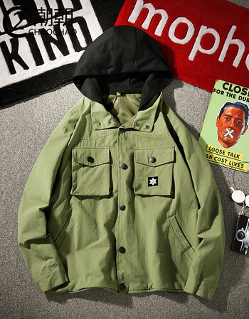 朝牛仔夹克男破洞外套韩版修身2018春季新款短款上衣潮流学生 军绿色