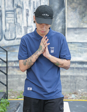 80后怀旧fc游戏机小清新男士短袖翻领polo衫game boy潮流半袖 蓝色 ly