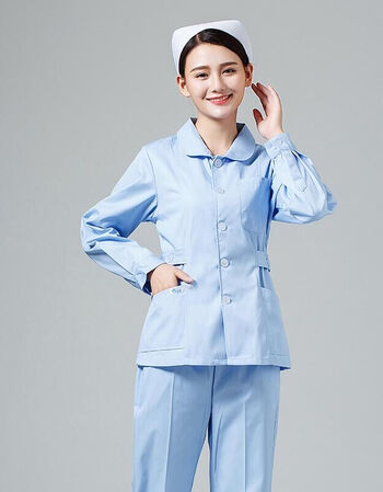 护士服分体套装圆领夏季短袖修身立领护工女大码白大褂长袖工作服zyx