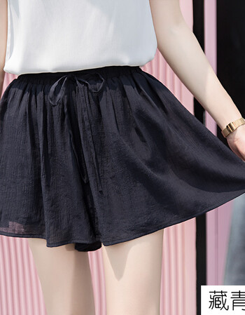 夏季裤裙女2018新款雪纺裙裤宽松打底休闲阔腿短裤大码高腰半身裙