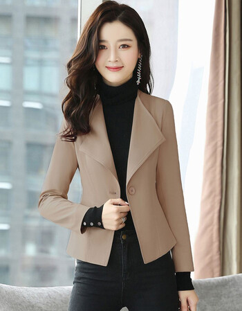 女装新款夏季小西装女外套一粒扣职业女士西服翻领长袖品质女装上衣