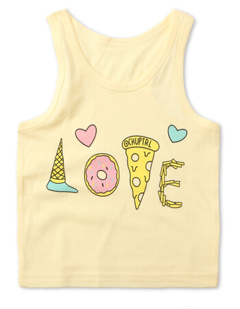 儿童吊带小背心男童薄款婴儿夏装卡通春秋夏季女宝宝工字内衣 黄色