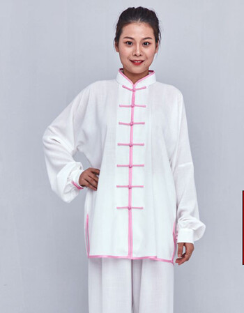 宏极太极服男棉麻女夏季表演练功晨练服亚麻裤男中老年短袖武术服