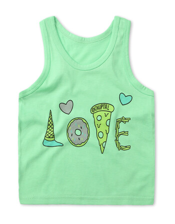 儿童吊带小背心男童薄款婴儿夏装卡通春秋夏季女宝宝工字内衣 绿色