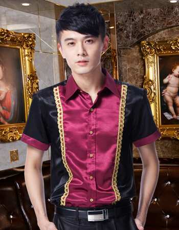 夜总会少爷服装ktv工作服夏 酒吧服务员工作服短袖夜场工装 男衬衫