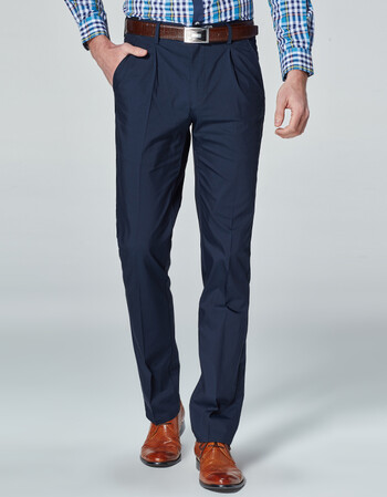 蔓哈顿 2016春新款休闲裤英伦风裤子直筒修身长裤休闲裤 纯深蓝069