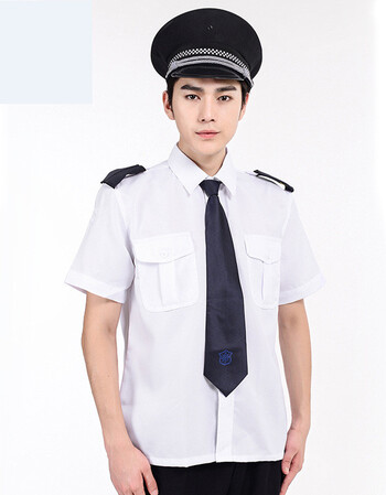 保安服短袖套装夏装套装物业安保工作服小区物业保安衬衣全套 白色
