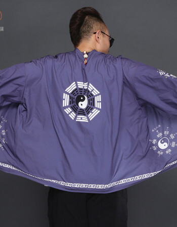 珂梵图中国风八卦道袍演出服装道士道教衣服汉服古风唐装披风开衫外套