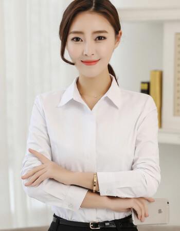 女棉长袖免烫工作服修身职业工装衬衣商务显瘦白领寸衣 颜色629白色