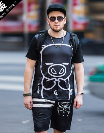 胖哥哥潮牌胖子加肥加大码男装胖人冰丝运动宽松社会肥佬嘻哈套装