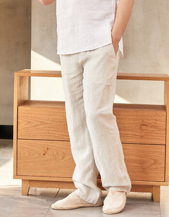 男装 休闲裤 cpi 男士亚麻休闲裤宽松夏季薄款亚麻裤男直筒男长裤子