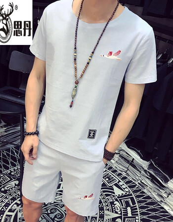 奥鹿·思丹(aolusidan)2018夏季新款 棉麻套装 个性