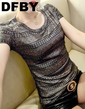 旗舰店短袖女2018新款欧洲站修身夏装衣服女装半袖上衣欧货t恤潮 银色