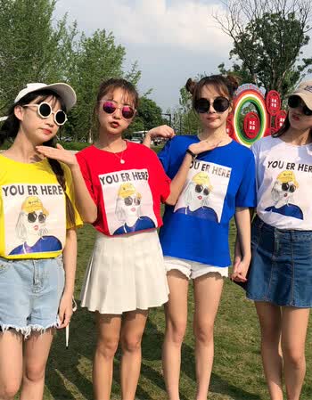 珂梵图宿舍服装初中生女姐妹装三四人闺蜜装夏天闺密短袖t恤学生潮