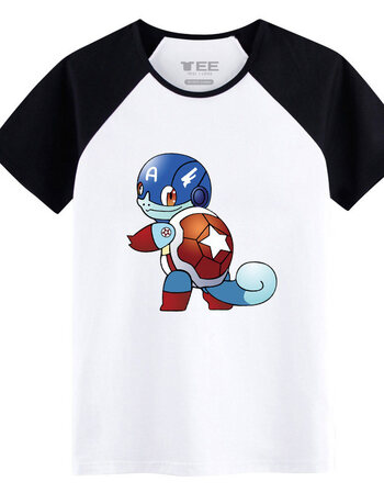 妖怪t恤神奇周边宠物小精灵皮卡丘衣服宝可梦耿鬼短半袖 插肩杰尼龟