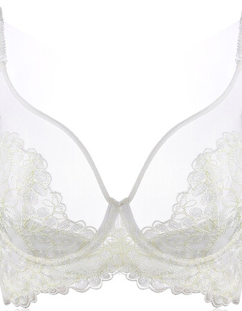 透明文胸女超薄款网纱单层带钢圈聚拢性感全透视大码大胸显小内衣