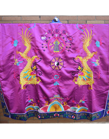 道教用品 道教服装 道袍 法袍 双龙法衣 双龙降衣 高功 道士服 紫色