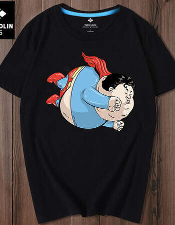 胖200斤加大加肥嘻哈原宿短袖t恤男 夏季男士胖子宽松大码男装潮 黑色