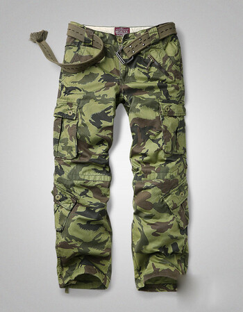 迷彩裤男长裤宽松大码秋冬多袋工装裤户外军裤男潮3357m 绿迷彩 xl