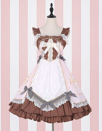 lolita洛丽塔裙子夏季洋装日常学生中国风连衣裙cosply服装女仆装 浅