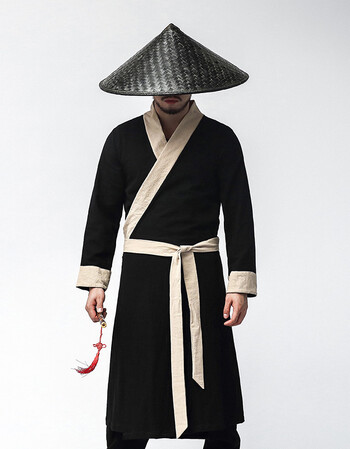 中国风男古装汉服长袍戏服侠客服装伴郎年会活动剑客青年民族衣服