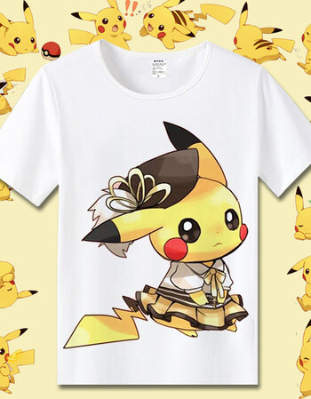 口袋宠物小精灵神奇宝贝皮卡丘动漫游戏周夏季边t恤短袖 衣服 3 xl