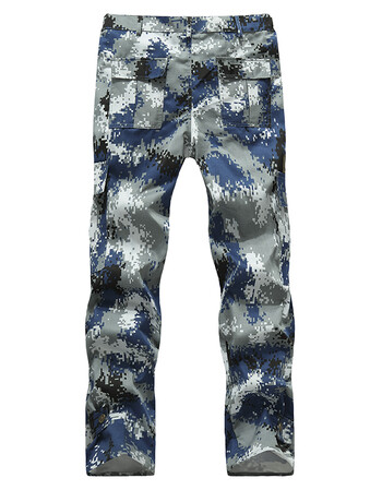 直筒户外长裤大码宽松工装裤耐磨劳保裤高腰战术军裤 春秋空军蓝迷彩