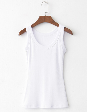 外穿内搭短款修身吊带背心女纯棉大码百搭打底无袖上衣女t恤2466 白色