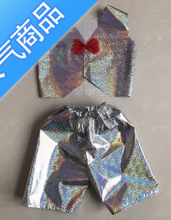 儿童环保服男童幼儿园时装秀舞台走秀演出服子装手工制作塑料袋lj 图6